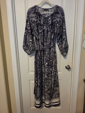 Lane Bryant Purple and Black Paisley Maxi Dress